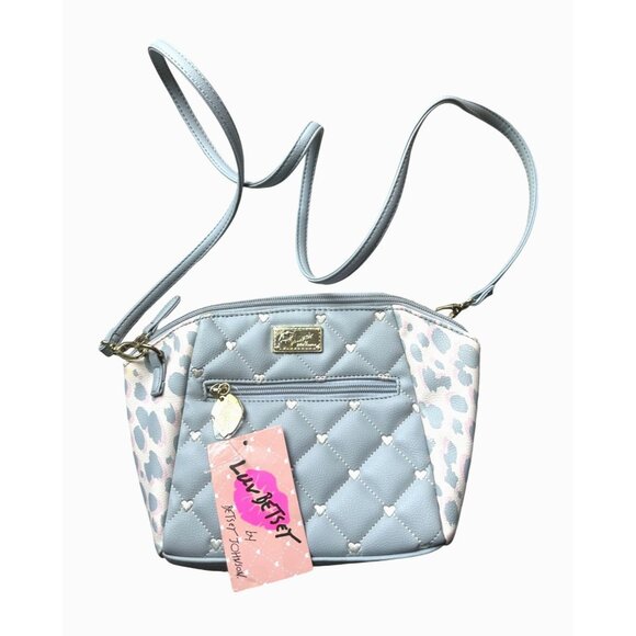 Luv Betsey - Betsey Johnson Blue, White & Pink Accent Crossbody Bag - NWT - Picture 1 of 14
